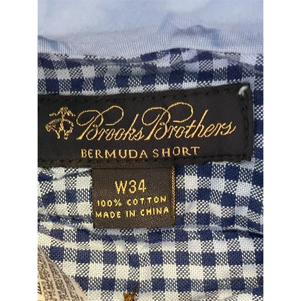 Brooks Brothers 34 x 9.5" Bermuda Short Light Blue Flat‎ Front Cotton Twill_4